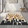 Modern Abstract Geometric Rug Urban Rhythm Cityscape Area Mat