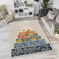 Modern Abstract Pyramid Rug Organic Geometric Strata Area Mat