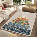 Modern Abstract Pyramid Rug Organic Geometric Strata Area Mat