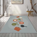 Floating Kitchen Utensils Rug Modern Culinary Whimsy Area Mat