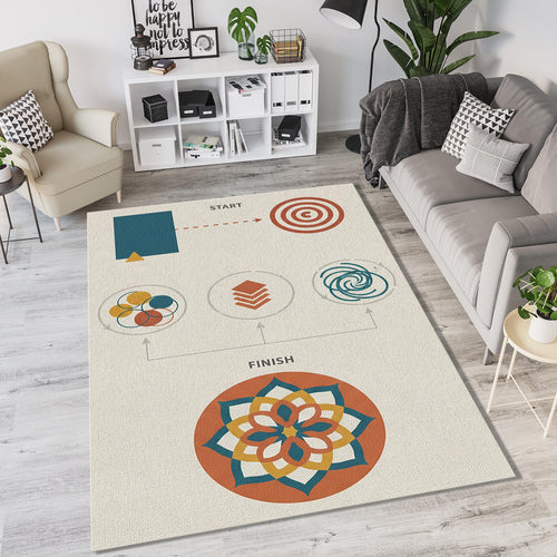 Modern Infographic Process Rug Creative Journey Mandala Area Mat
