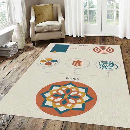 Modern Infographic Process Rug Creative Journey Mandala Area Mat