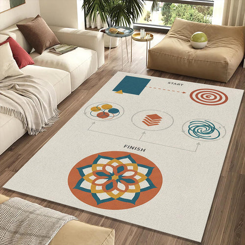 Modern Infographic Process Rug Creative Journey Mandala Area Mat