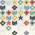 Cute Cats and Flowers Kids Rug Colorful Nursery Animal Area Mat