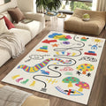 Kids Doodle Adventure Rug Colorful Crayon Style Play Mat Nursery