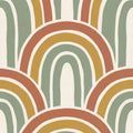 Boho Arches Area Rug Mid Century Modern Rainbow Floor Mat