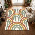 Boho Arches Area Rug Mid Century Modern Rainbow Floor Mat