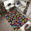 Trippy Psychedelic Mushroom Rug Neon Multi-Eyed Acid Art Area Mat