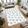 Pastel Tea Party Kitchen Rug Shabby Chic Teapot Area Mat Romantic