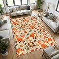 Woodland Forest Animals Area Rug Cute Fox and Owl Nursery Floor