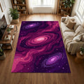 Galaxy Spiral Area Rug Purple and Pink Space Nebula Floor Mat