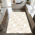 Cute Sheep Nursery Area Rug Fluffy White Lamb Floor Mat Beige