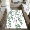Modern Botanical Lavender and Eucalyptus Rug