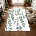 Modern Botanical Lavender and Eucalyptus Rug