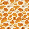 French Bakery Kitchen Rug Watercolor Croissant and Coffee Area