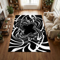 Modern Abstract Black and White Rug
