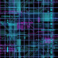 Cyberpunk Gaming Rug Neon Circuit Board Area Mat Futuristic