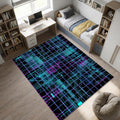 Cyberpunk Gaming Rug Neon Circuit Board Area Mat Futuristic