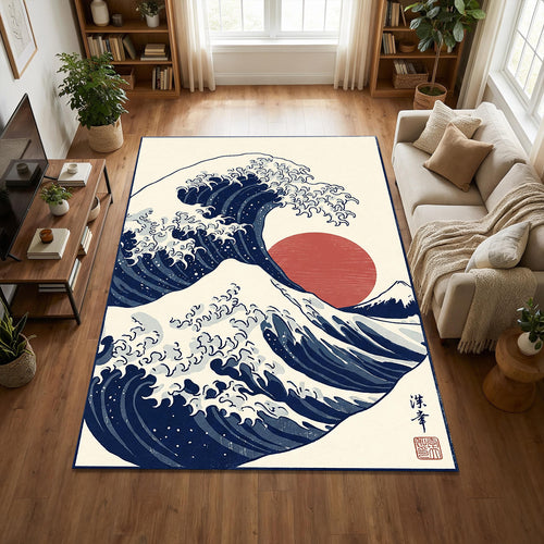 The Great Wave off Kanagawa Area Rug