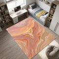 Abstract Fluid Art Area Rug Blush Pink and Gold Marble Floor Mat