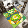 Geometric Avocado Toast Kitchen Rug