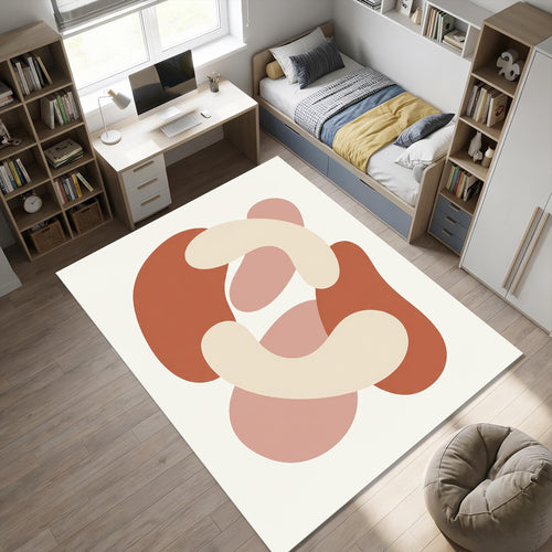 Minimalist Abstract Organic Shapes Area Rug