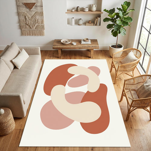Minimalist Abstract Organic Shapes Area Rug