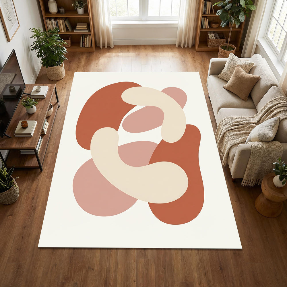Minimalist Abstract Organic Shapes Area Rug