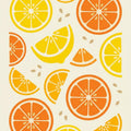 Minimalist Citrus Slice Area Rug Vibrant Orange and Lemon Fruit