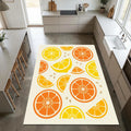 Minimalist Citrus Slice Area Rug Vibrant Orange and Lemon Fruit