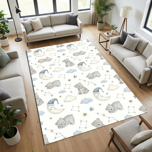 Watercolor Sleeping Bear Nursery Rug