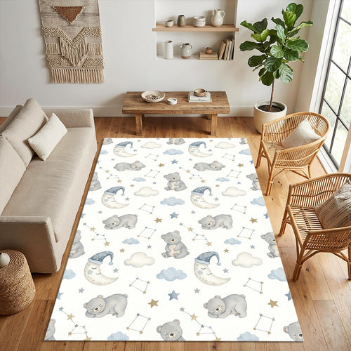 Watercolor Sleeping Bear Nursery Rug