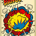 Pop Art Comic Book Area Rug Retro Bang Explosion Floor Mat