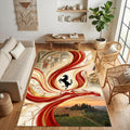 Italian Racing Area Rug Ferrari Prancing Horse Heritage Floor Mat