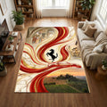 Italian Racing Area Rug Ferrari Prancing Horse Heritage Floor Mat