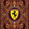 Ferrari F1 Area Rug Ornate Red and Gold Baroque Floor Mat