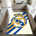 Minimalist Real Madrid Area Rug Modern Football Club Crest Floor