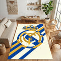 Minimalist Real Madrid Area Rug Modern Football Club Crest Floor