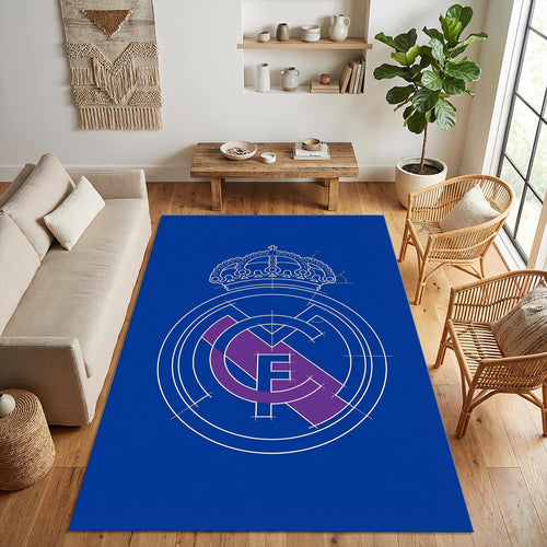 Real Madrid Area Rug Technical Drawing Football Club Floor Mat