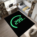 Digital Speedometer Area Rug Neon Green 299 km/h Racing Floor Mat