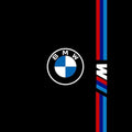 BMW M Power Area Rug Blue and Red Racing Stripe Floor Mat Modern