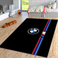 BMW M Power Area Rug Blue and Red Racing Stripe Floor Mat Modern