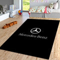 Mercedes-Benz Logo Area Rug Sleek Black and Silver Floor Mat