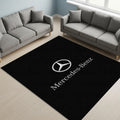 Mercedes-Benz Logo Area Rug Sleek Black and Silver Floor Mat