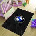 BMW Logo Area Rug Carbon Fiber Texture Racing Floor Mat Modern