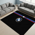 BMW M Power Area Rug Blue and Red Racing Stripe Floor Mat Modern