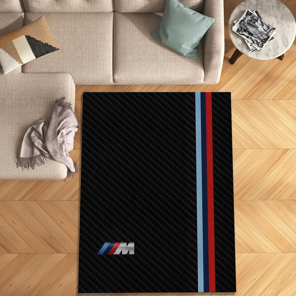 BMW M Power Series Area Rug Carbon Fiber Texture Racing Floor Mat
