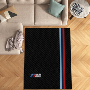 BMW M Power Series Area Rug Carbon Fiber Texture Racing Floor Mat