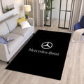 Mercedes-Benz Logo Area Rug Sleek Black and Silver Floor Mat