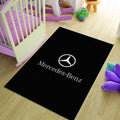 Mercedes-Benz Logo Area Rug Sleek Black and Silver Floor Mat